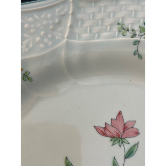 Vtg Set 4 Mikasa Antique Green Victoria Dinner Plates D3401 Floral Estate 10.25\